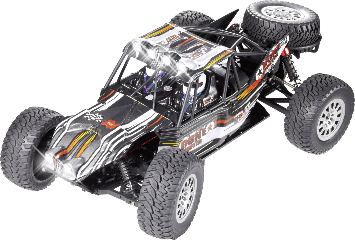 Voiture miniature radiocommandée Reely Dune Fighter à l'échelle 1:10, buggy électrique, quatre roues motrices, kit en 4 pièces (qualité B).