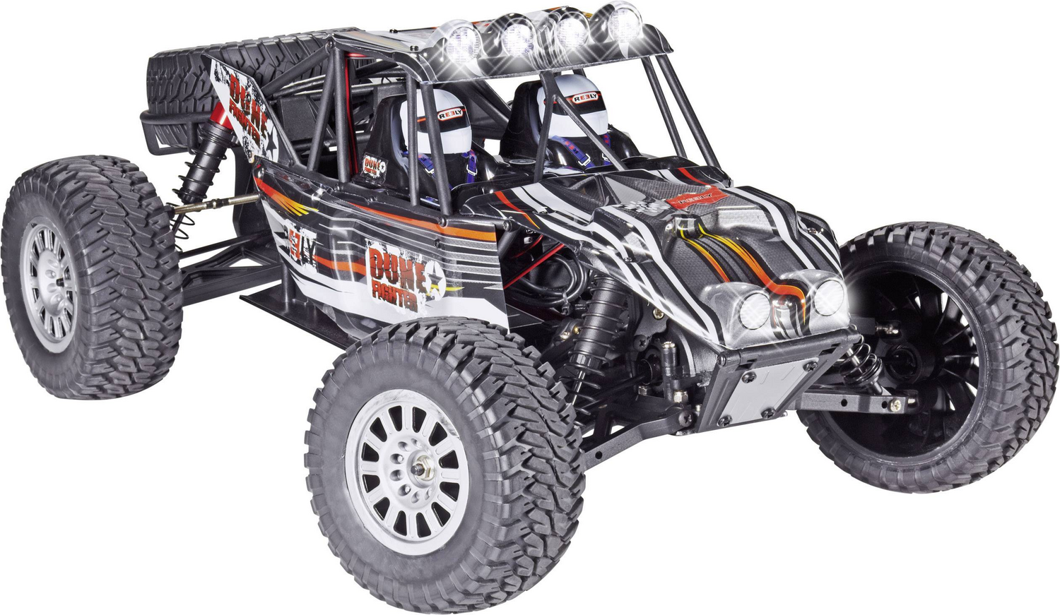 Voiture miniature radiocommandée Reely Dune Fighter à l'échelle 1:10, buggy électrique, quatre roues motrices, kit en 4 pièces (qualité B).
