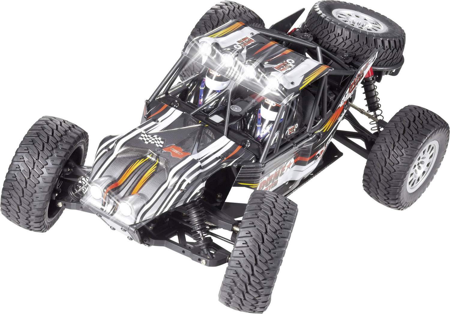 Voiture miniature radiocommandée Reely Dune Fighter à l'échelle 1:10, buggy électrique, quatre roues motrices, kit en 4 pièces (qualité B).