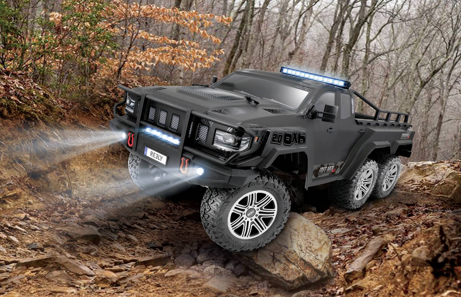 Reely Free Men 2.0 6x6 Brushed 1:10 Rc Modellauto Elektro Crawler Allrad Modell B-Ware - 4064161167800
