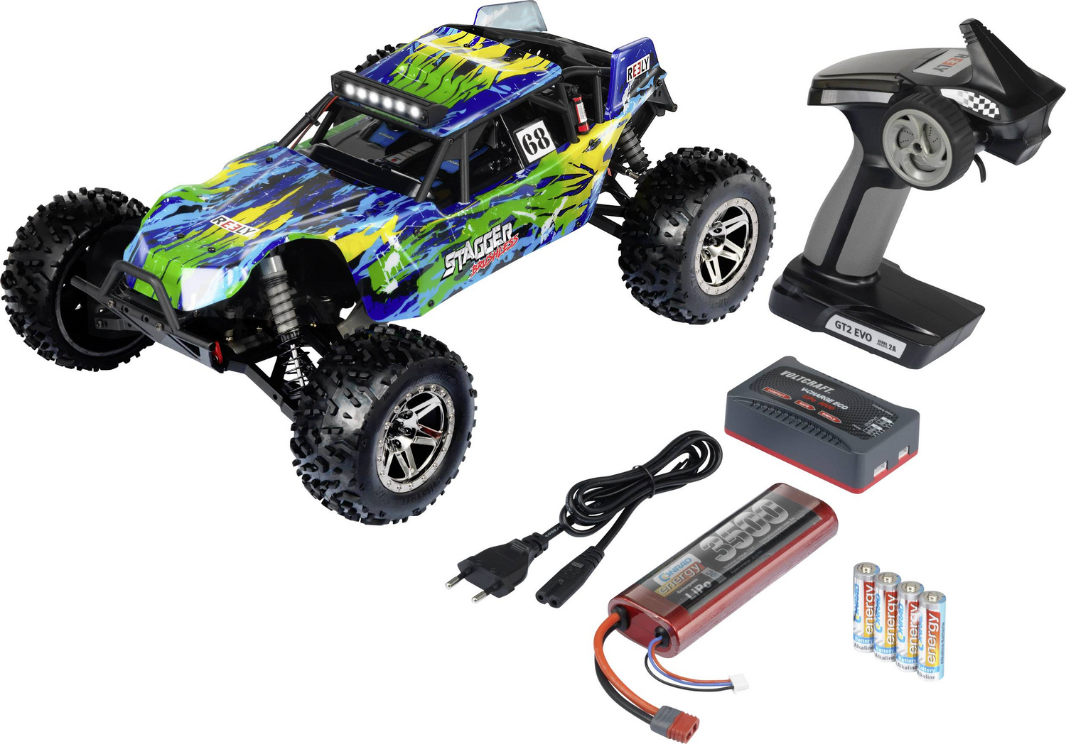 C-Ware Reely Stagger Brushless 1:10 Rc Modellauto Elektro Buggy Auto Allrad Siehe Text - 4053199976683