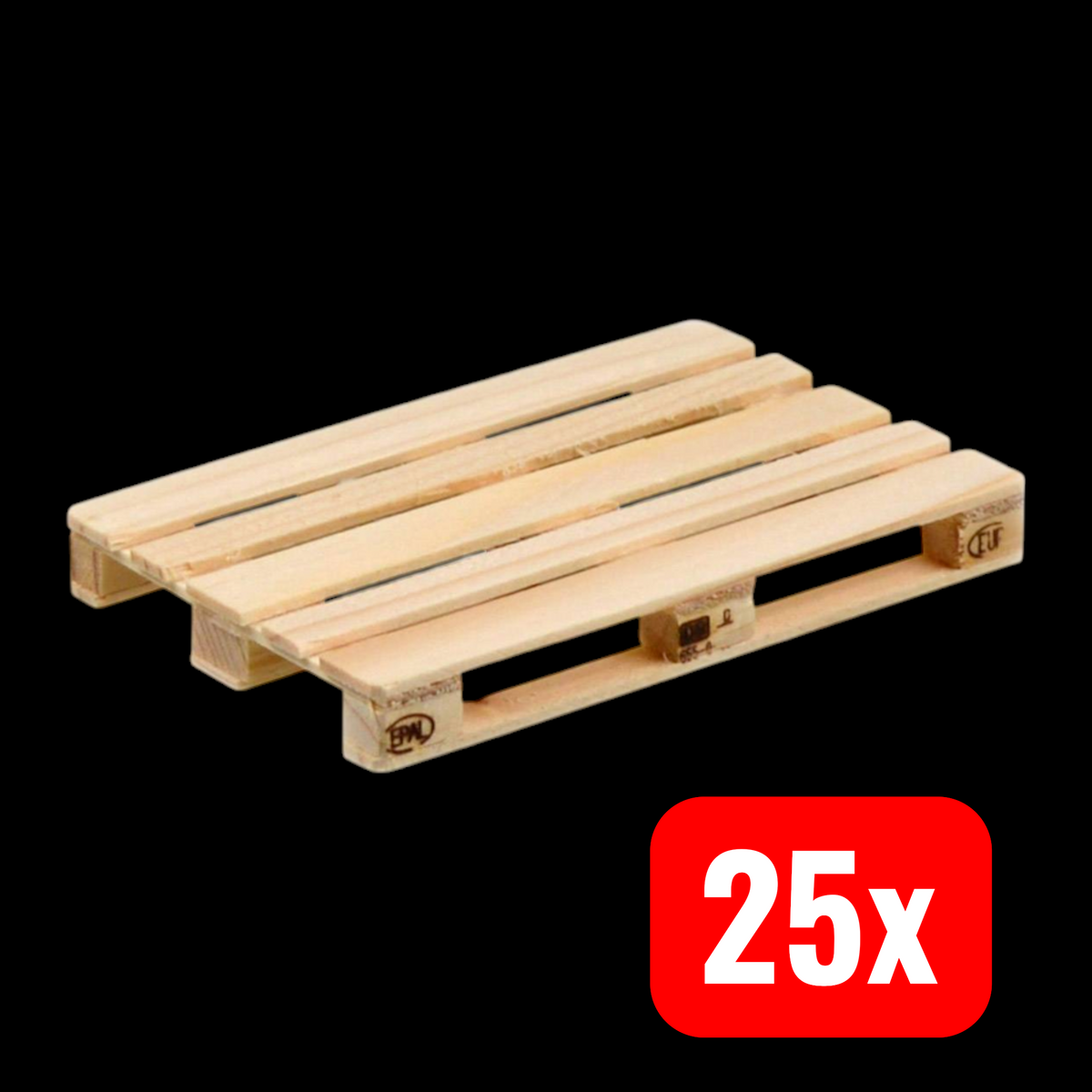 Carson Modellsport 500907608 1:14 Euro-Palette Modellbau Echtholz 25 STÜCK - 4005299002632