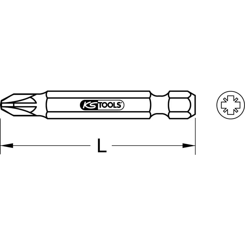 B-Ware Ks Tools Kreuzschlitz Bit 5er Pack Schraubendreherbit Pz2 E6,3 Sechskant 50 Sets - 4042146049181