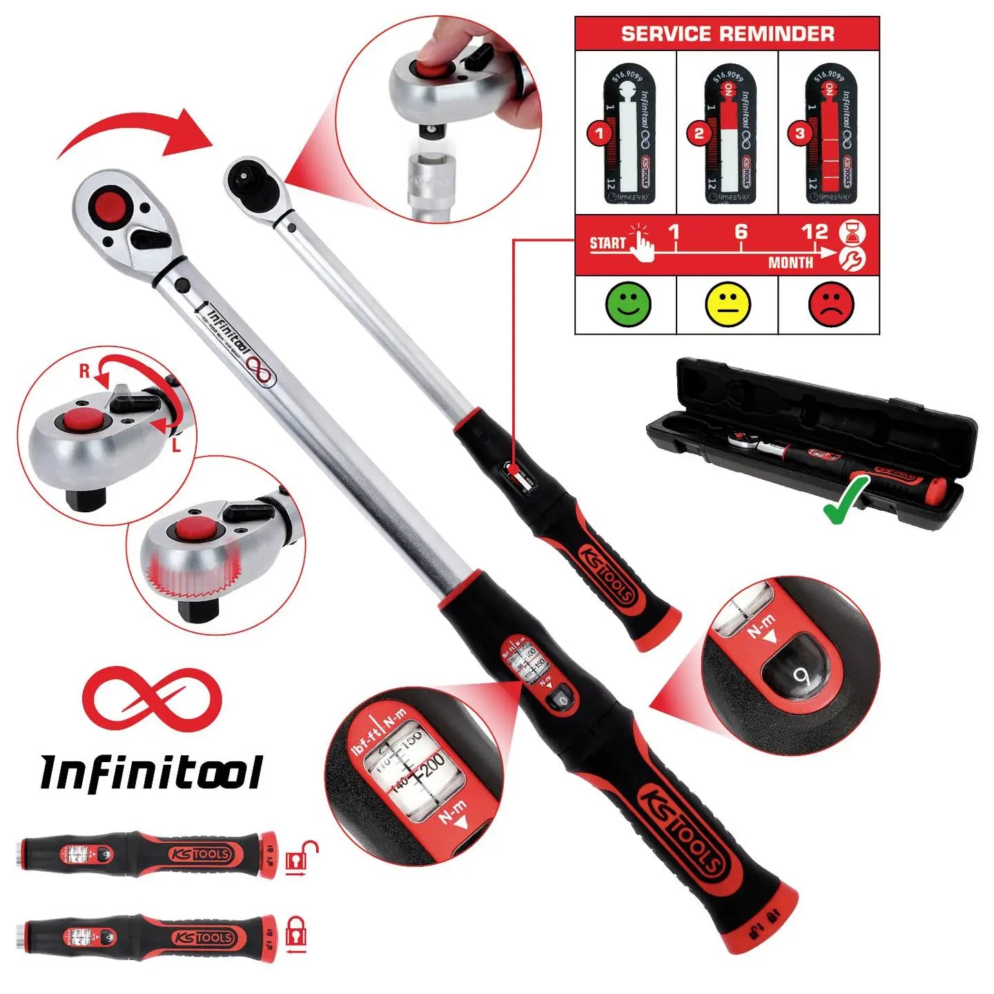 B-Ware Ks Tools Ratschen Drehmomentschlü Schlüssel 1/4 Infinitool Nm Kalibrierung - 4042146952221