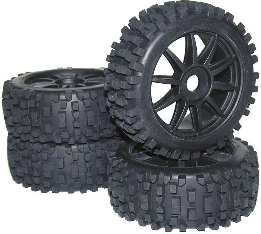 Reely 1:8 Buggy Kompletträder 4 St. Big Core 10 Speichen Schwarz Modellbau B-Ware - 4016138642599