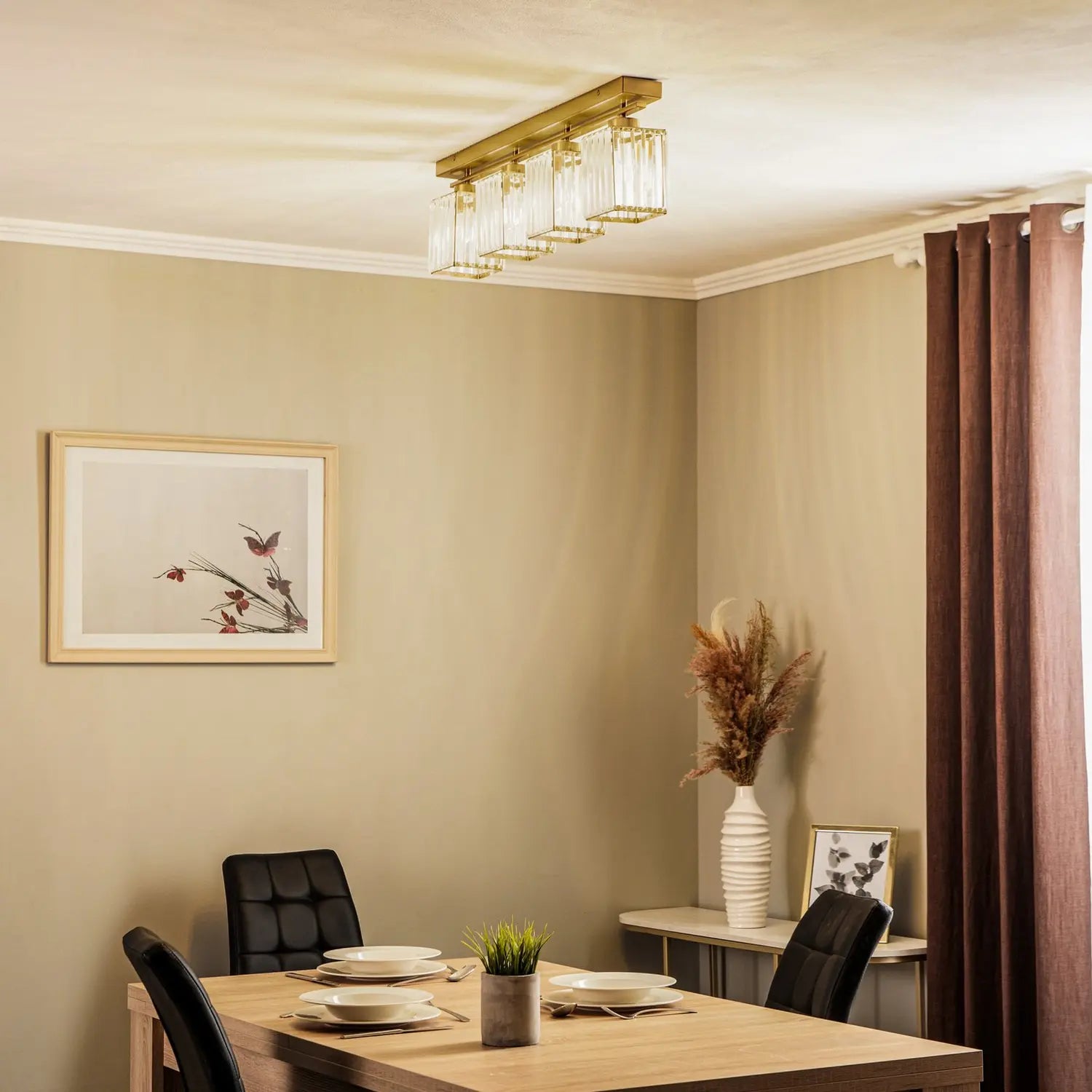B-Ware Deckenleuchte Av 1795 4 Ey 4 Fl. Balken Antikgold Deckenlampe Lampe Leuchte Spot - 8698957163019