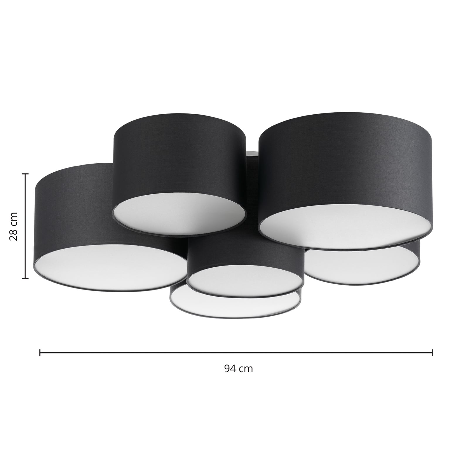 Lindby Deckenleuchte Maureka LED Lampe dimmbar anthrazit 6-flammig 94cm Leuchte - 4251911758009