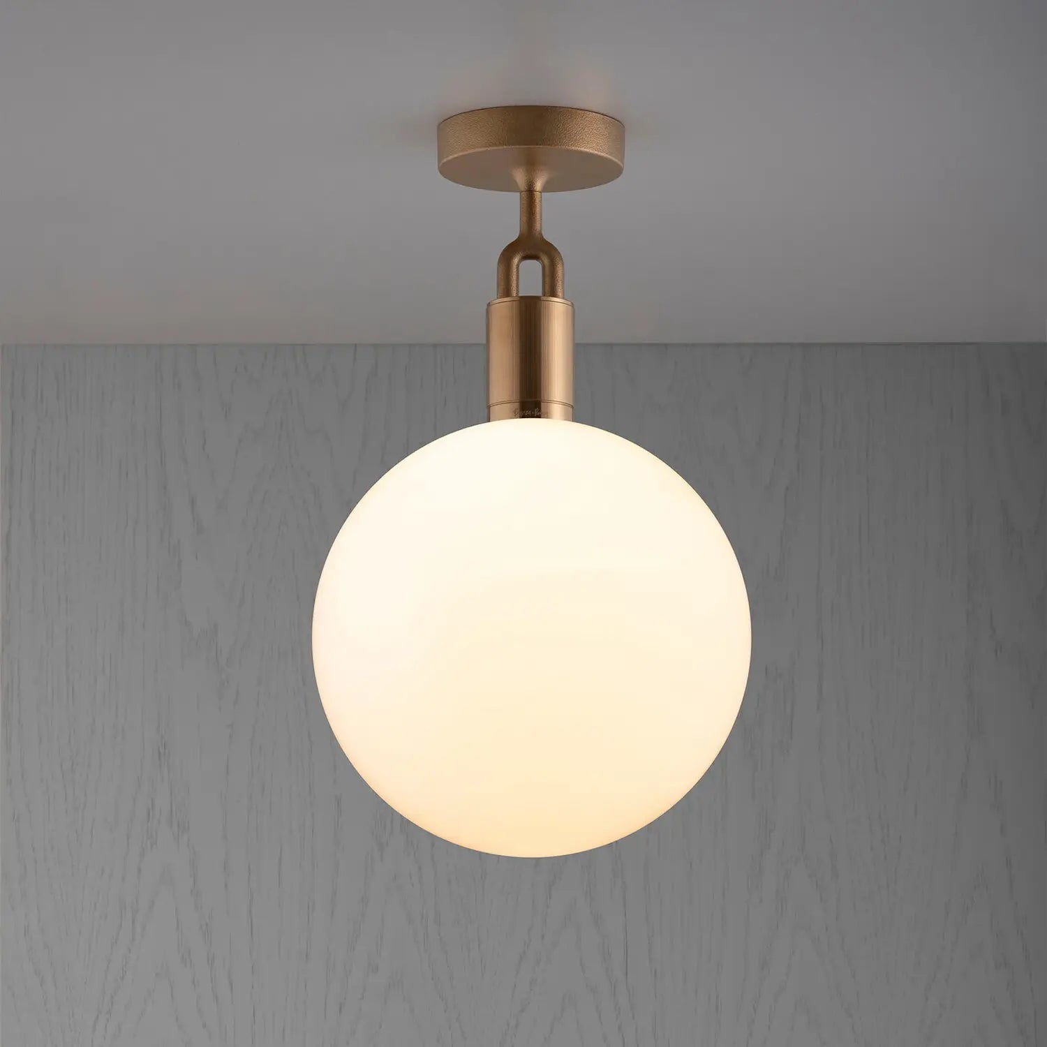 B-Ware Buster Punch Pendelleuchte Hängeleuchte Messing Glas Opal Weiß Forked - 10001177