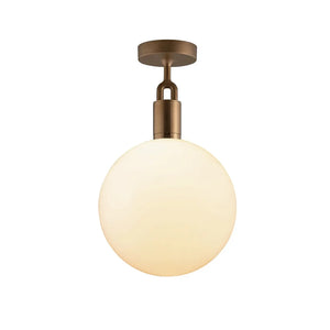 B-Ware Buster Punch Pendelleuchte Hängeleuchte Messing Glas Opal Weiß Forked