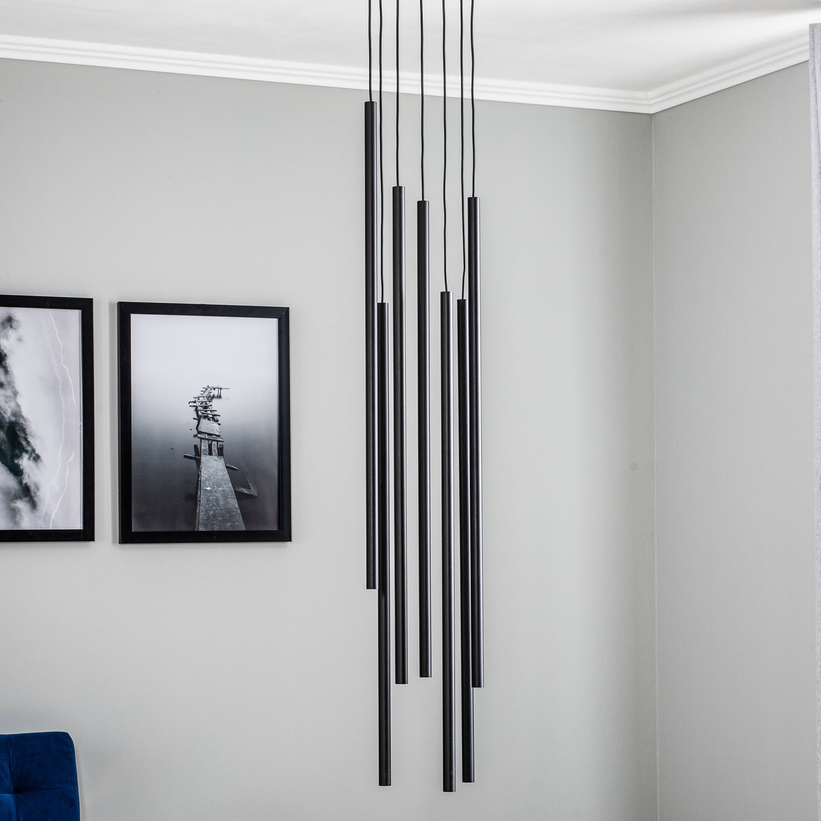 Nowodvorski Hängeleuchte Laser 7-flammig LED Pendelleuchte dimmbar schwarz 30cm - 5903139766791