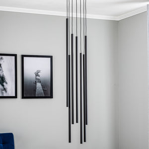 B-Ware Nowodvorski Hängeleuchte Laser 7-flammig LED Pendelleuchte dimmbar schwarz 30cm
