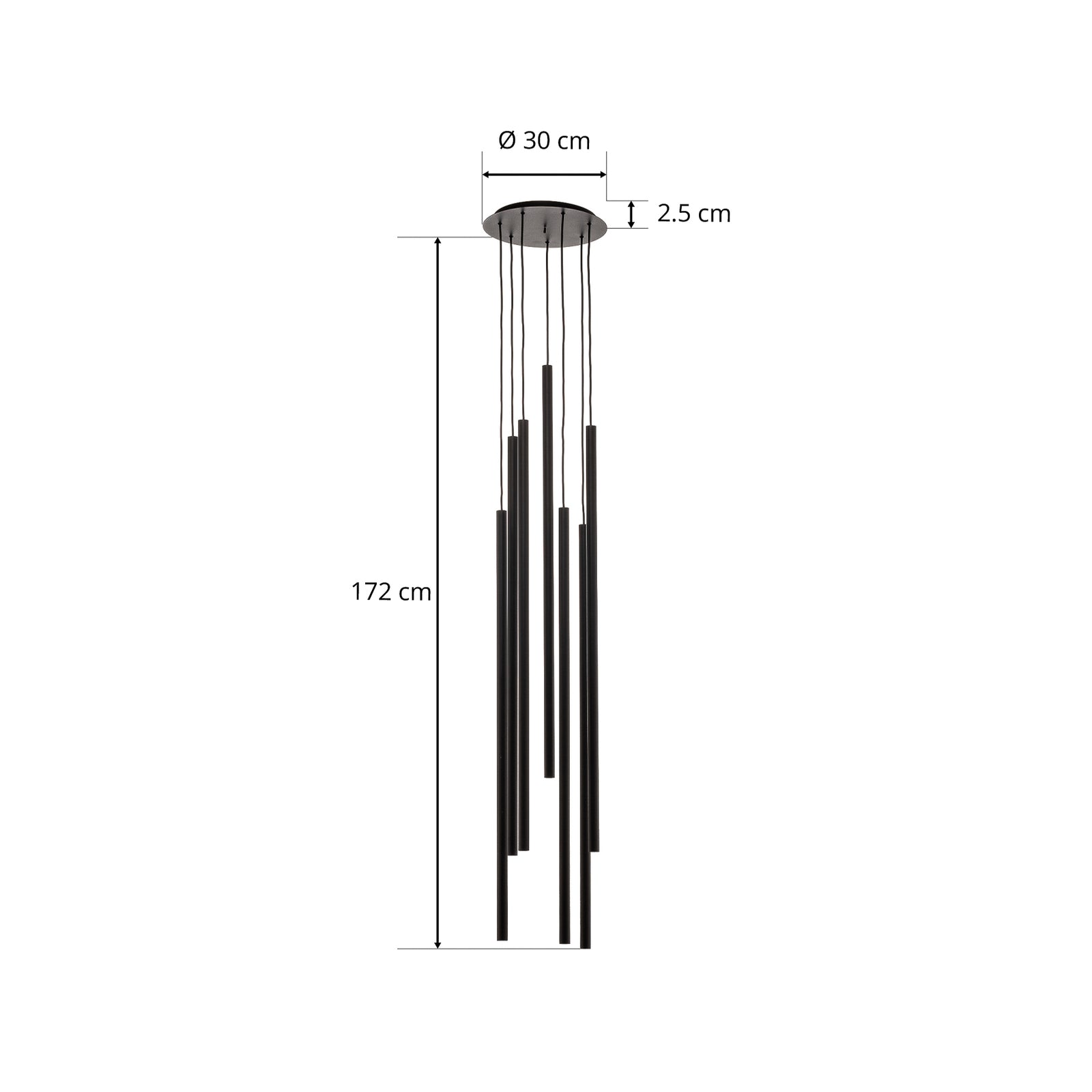 Nowodvorski Hängeleuchte Laser 7-flammig LED Pendelleuchte dimmbar schwarz 30cm - 5903139766791