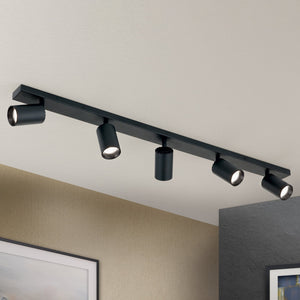B-Ware Orion Deckenstrahler Sean LED Strahler 5-flammig dimmbar schwarz Aluminium
