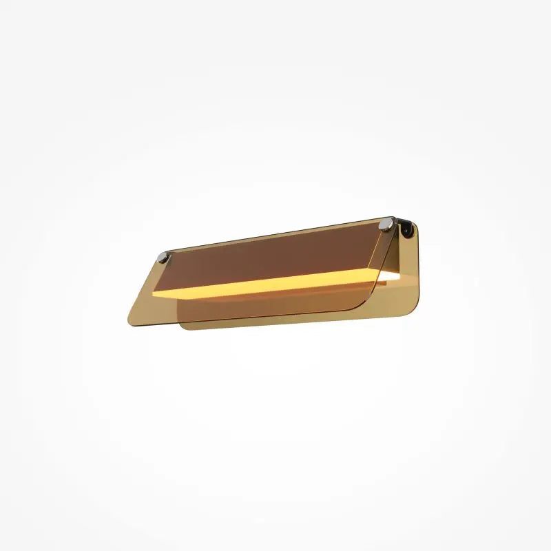 B-Ware Maytoni Wandleuchte Led Wandlampe Flat Metall Glas Schwarz Bernstein Warmweiß 6 W - 4099776099123