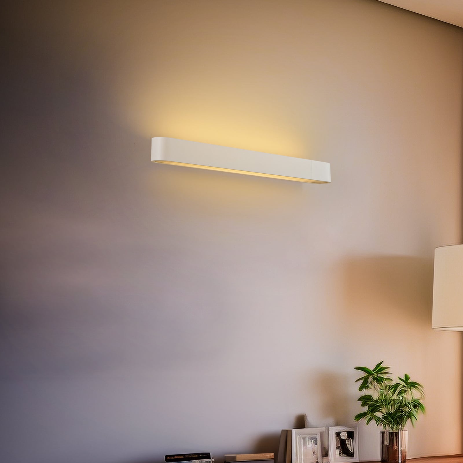 Nowodvorski Wandleuchte Soft LED Wandlampe Leuchte Aluminium weiß 63x6 cm Lampe - 5903139754194