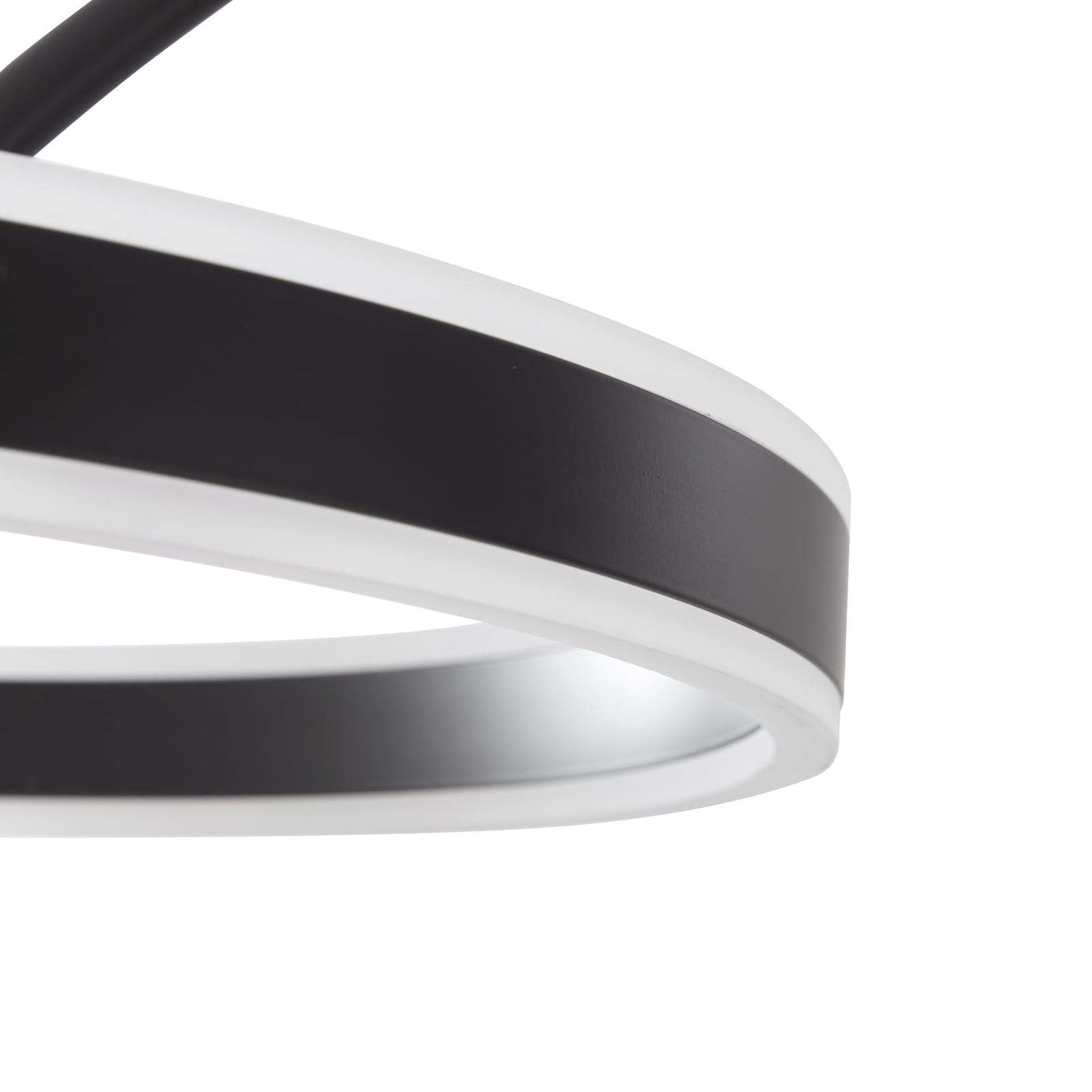 Lucande Stehleuchte Yekta LED dimmbar schwarz Designer Lampe 183cm Ø50cm 1750lm - 4251911761955