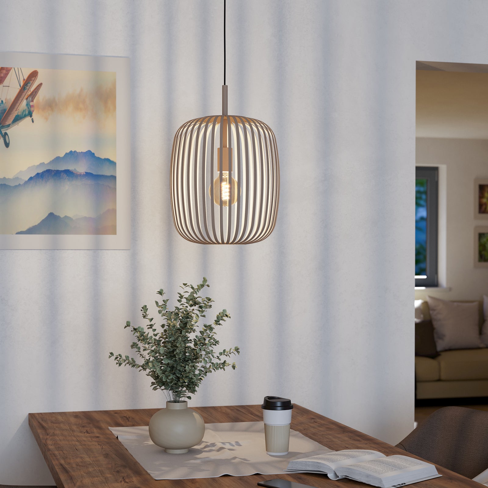 Eglo Hängeleuchte Pendelleuchte Romazzina LED Lampe dimmbar sand Ø33cm Metall - 9008606244300