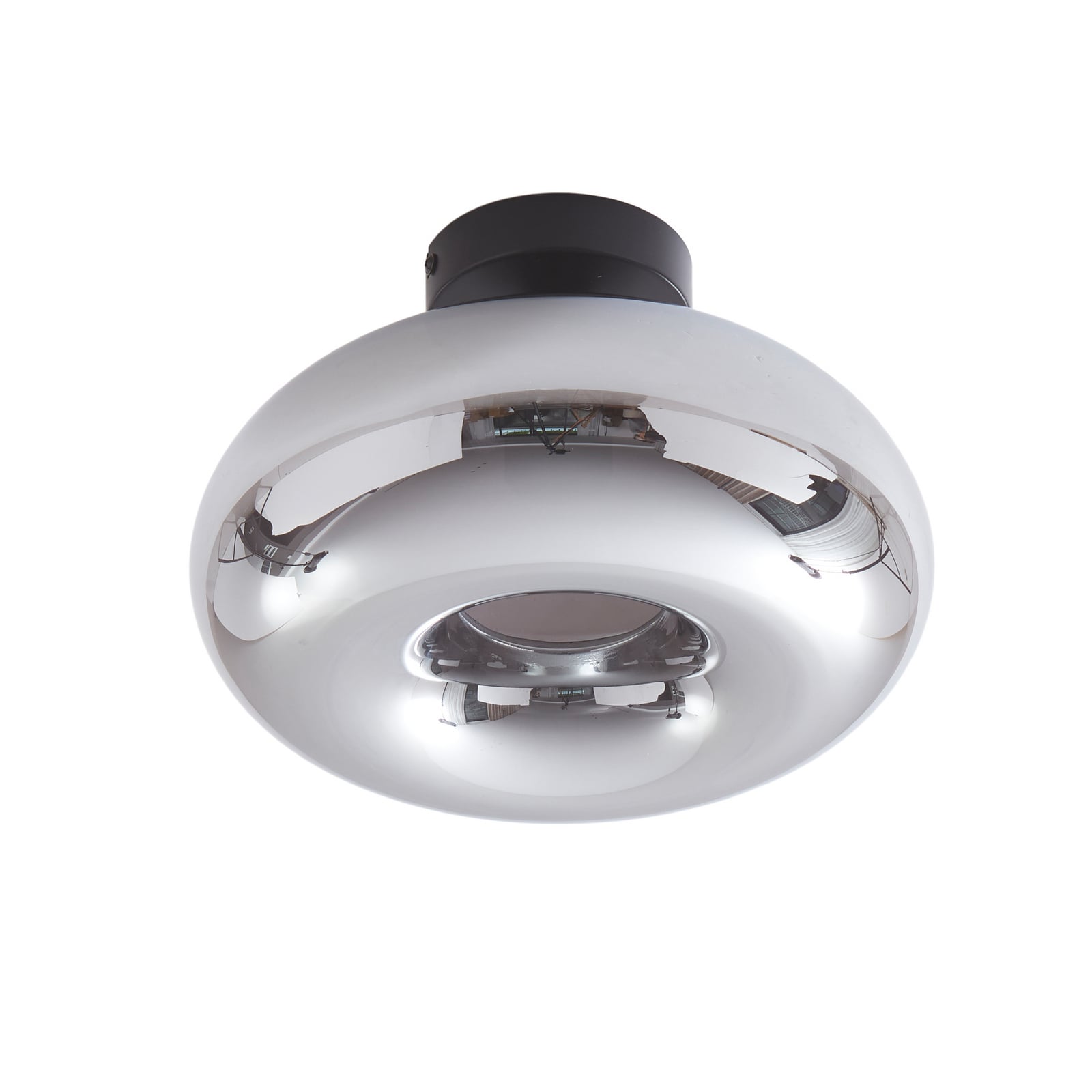 Lindby Deckenleuchte Zehra LED Lampe Leuchte dimmbar schwarz rauchgrau Ø28cm - 4251911772791