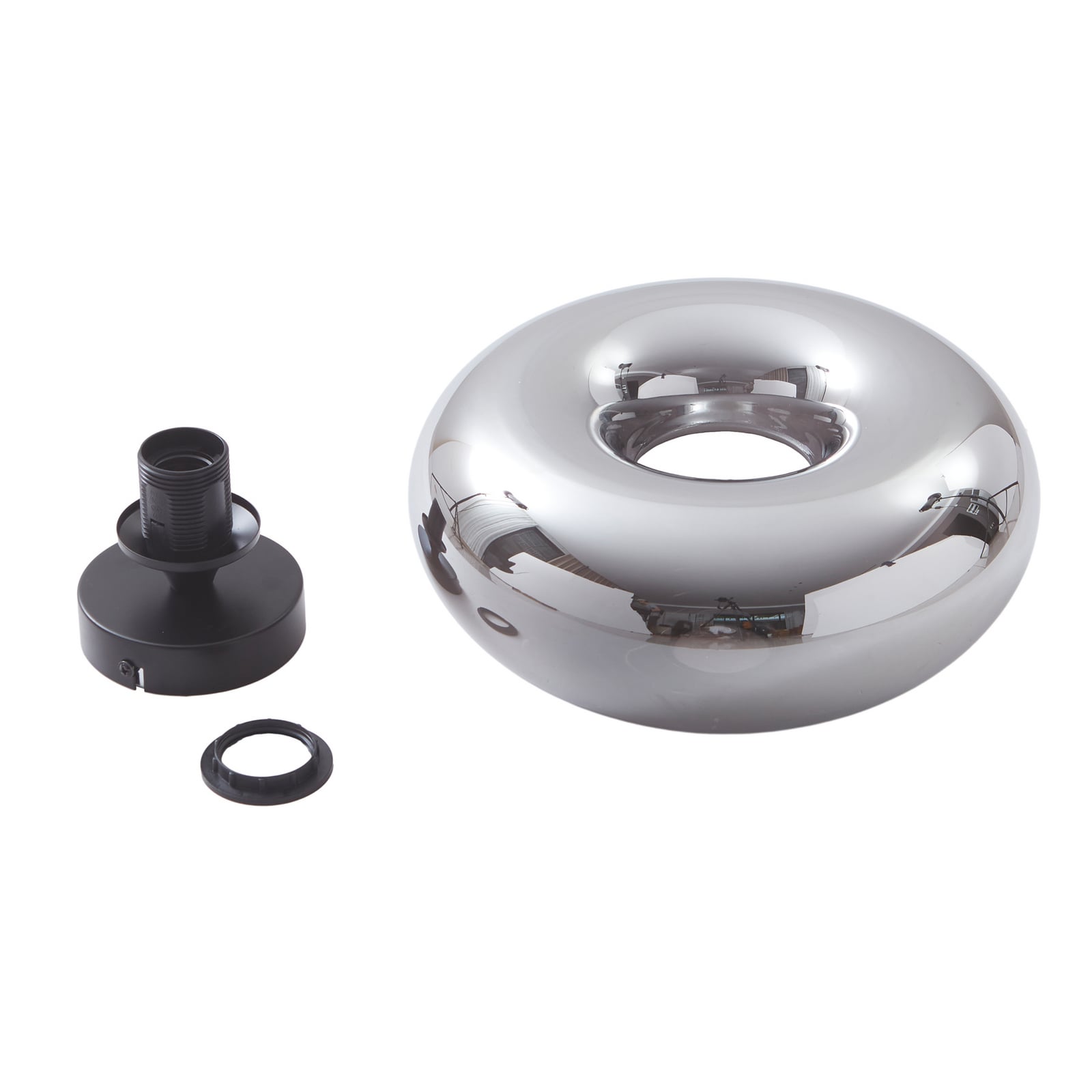 Lindby Deckenleuchte Zehra LED Lampe Leuchte dimmbar schwarz rauchgrau Ø28cm - 4251911772791