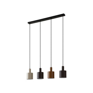B-Ware Lindby Hängelampe Hängeleuchte Ovelia LED Pendelleuchte dimmbar braun 4-flg.