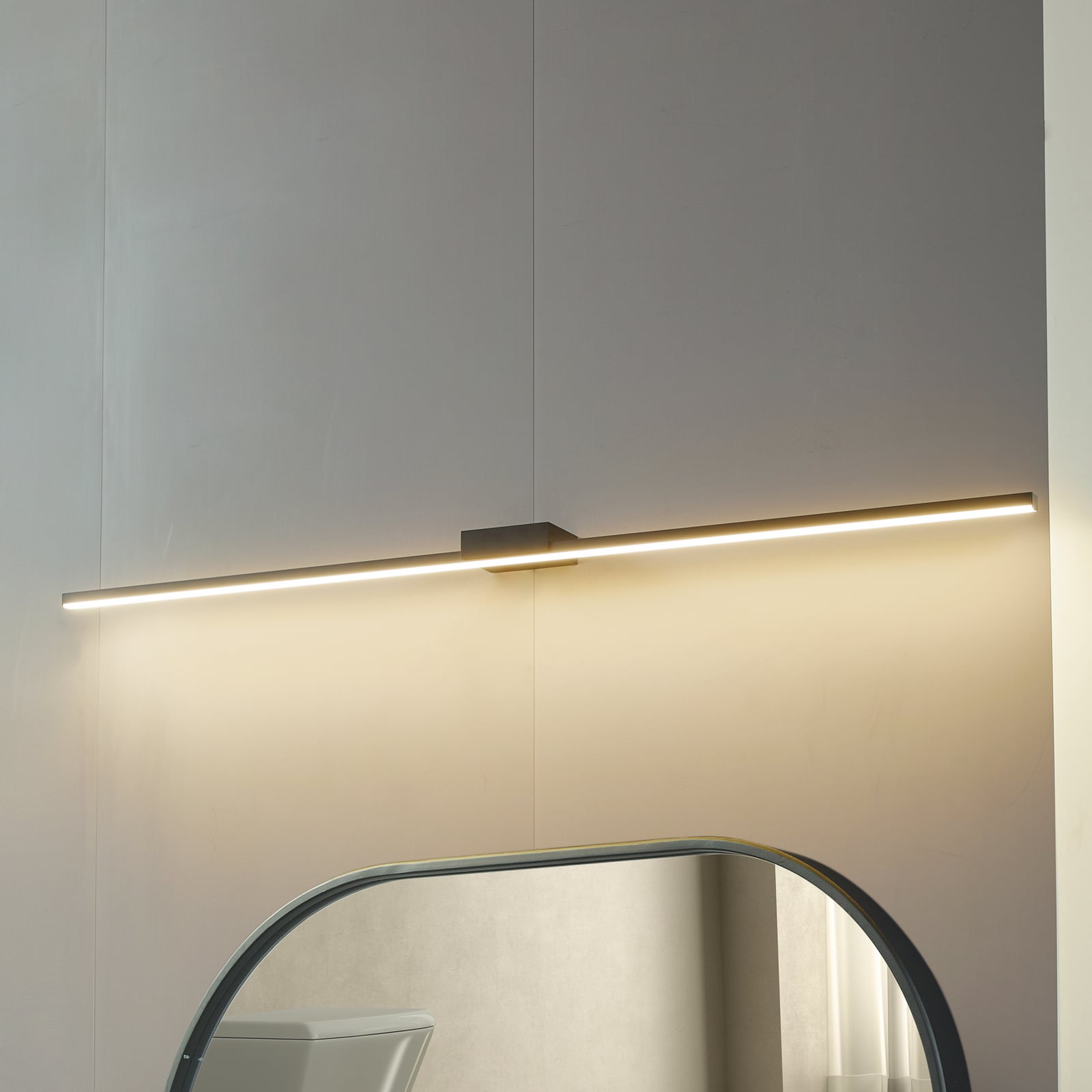 Lucande LED-Spiegellampe Kivana schwarz 120cm IP44 warmweiß universalweiß - 4251911776461