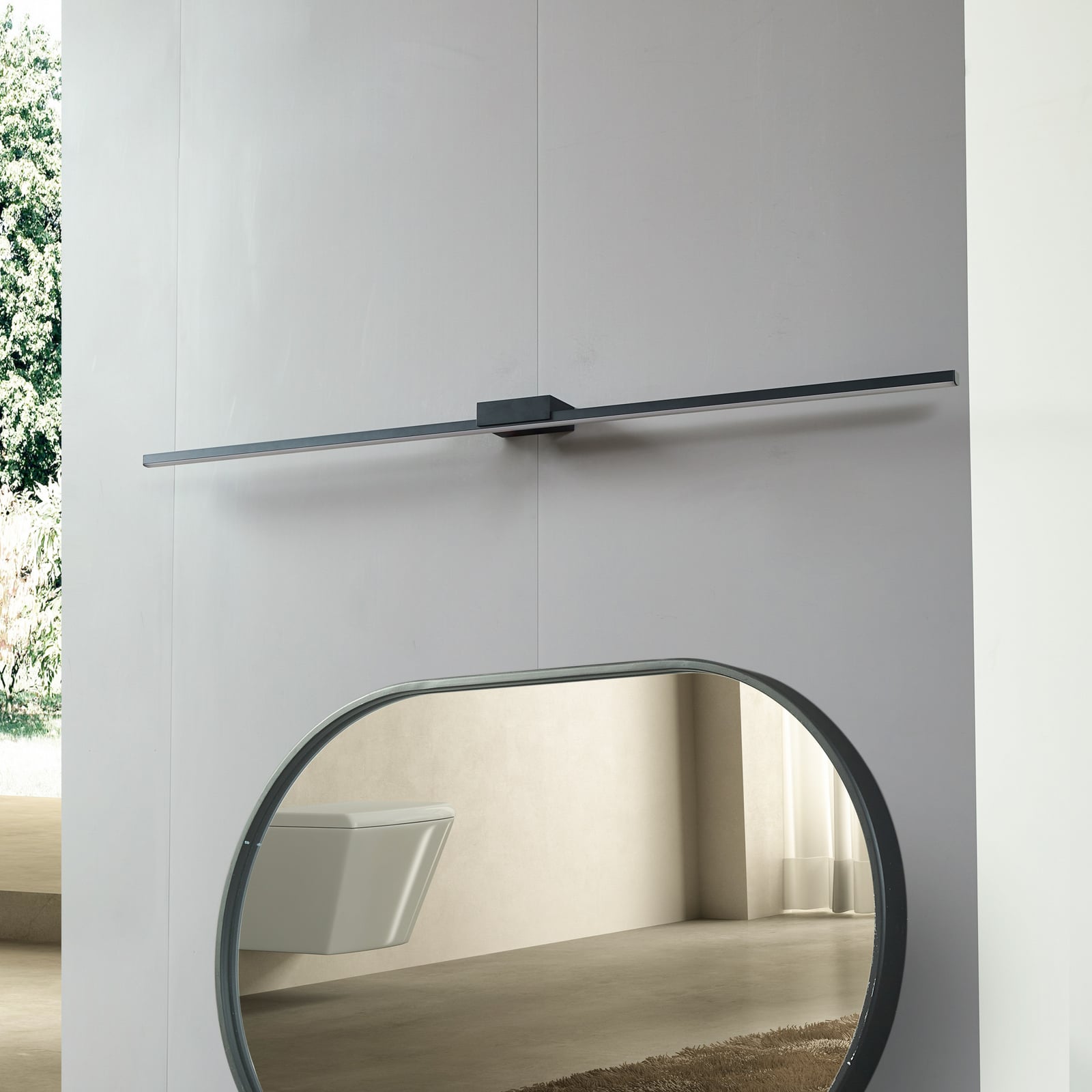 Lucande LED-Spiegellampe Kivana schwarz 120cm IP44 warmweiß universalweiß - 4251911776461