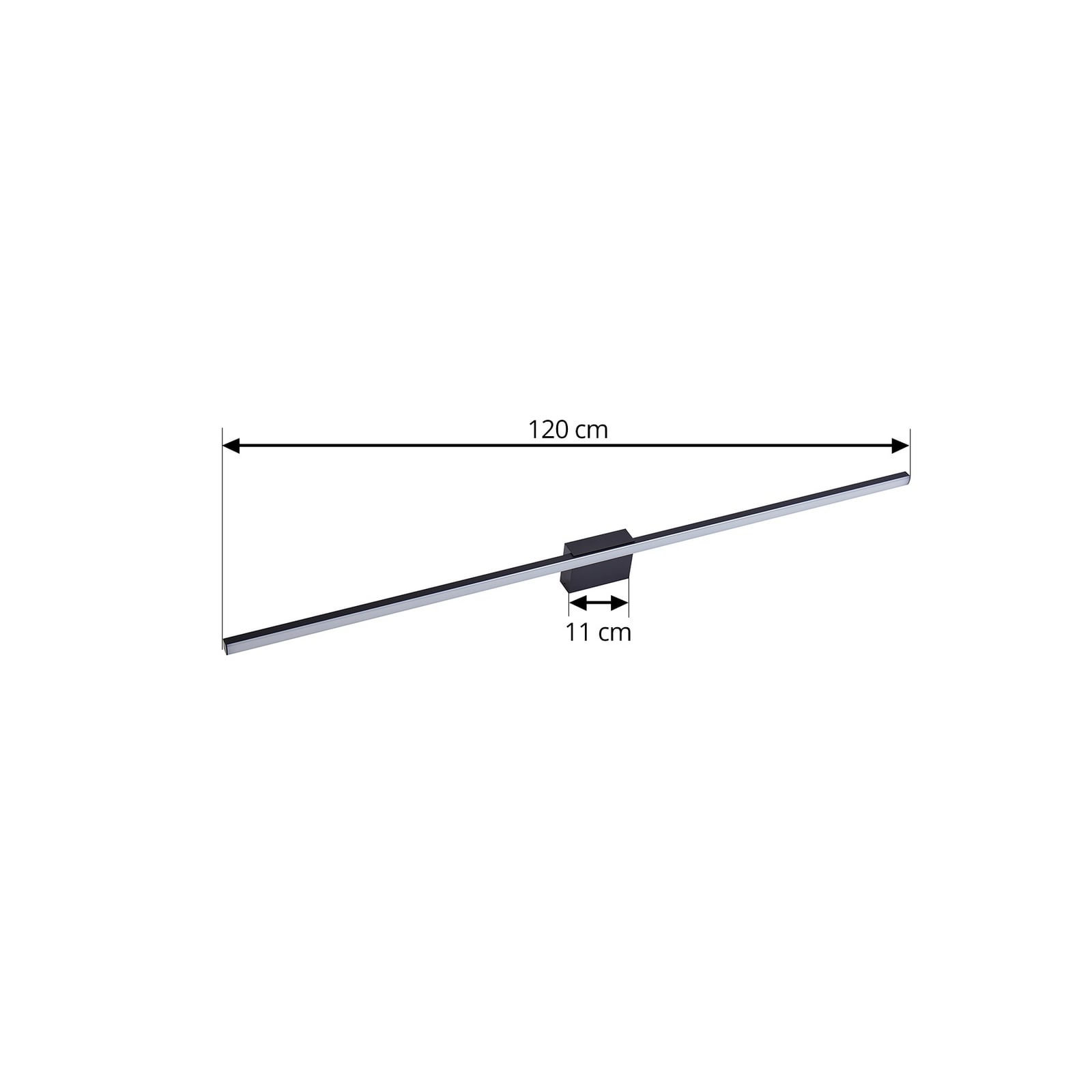 Lucande LED-Spiegellampe Kivana schwarz 120cm IP44 warmweiß universalweiß - 4251911776461