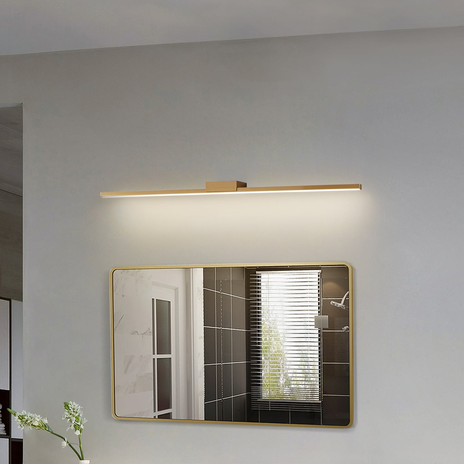 Lucande Spiegellampe Spiegelbeleuchtung LED Badleuchte Kivana kupfer Schalter IP - 4251911776423