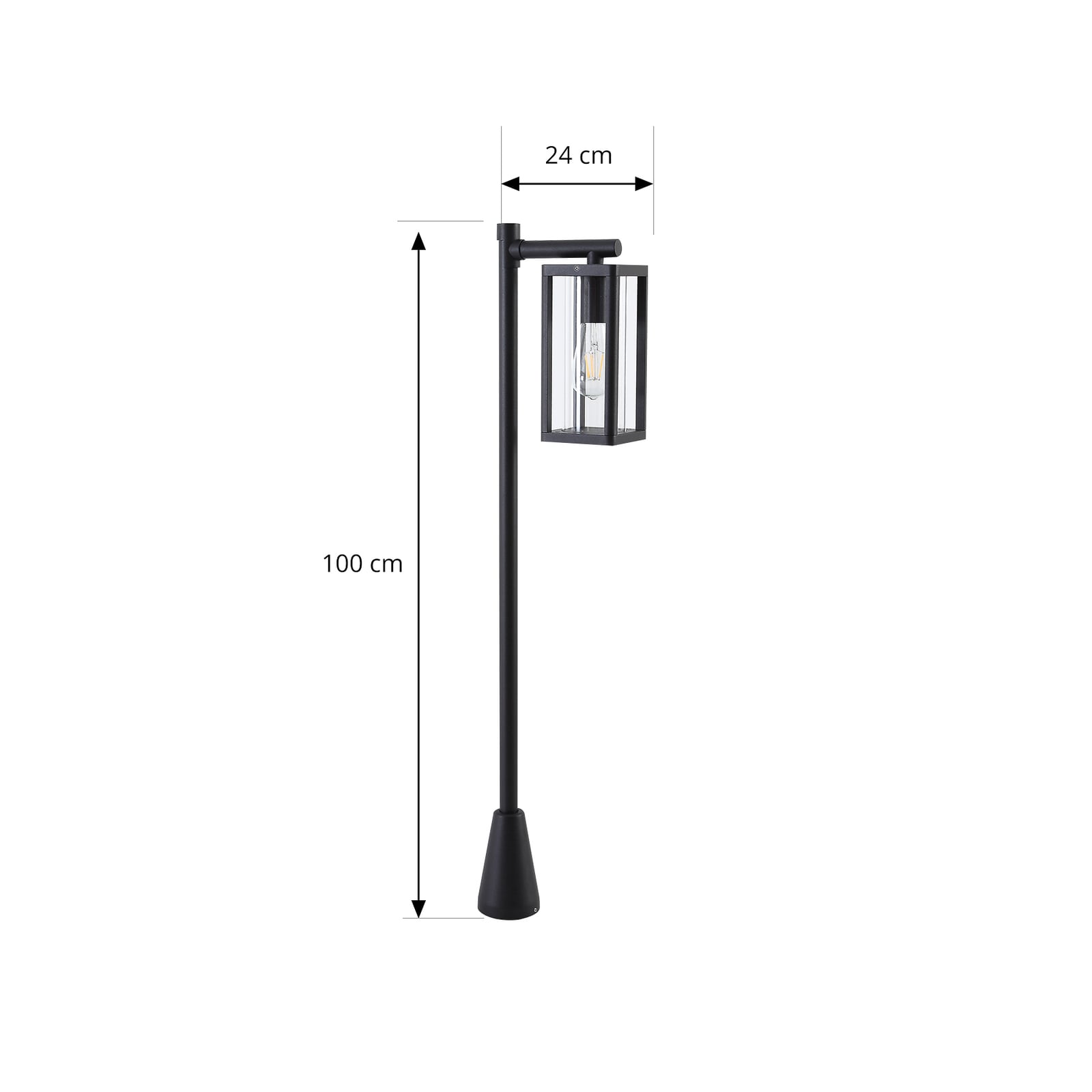 Lucande Wegeleuchte Siveta 100 cm schwarz E27 IP65 für Außenbereich - 4251911777499
