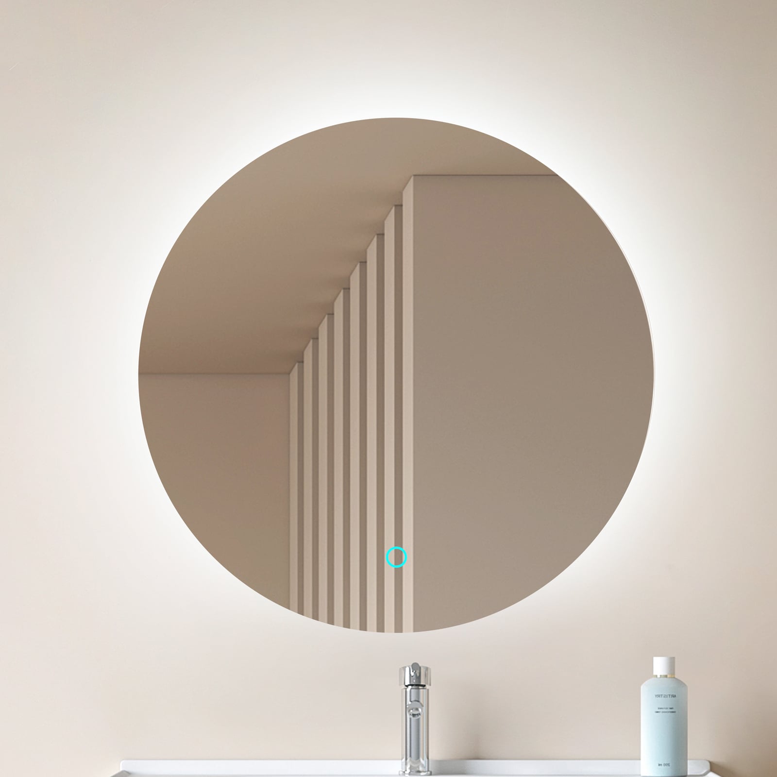 Lucande LED-Spiegel Celestiel rund beheizbar CCT Ø 60 cm Wandspiegel Chrom - 4251911777970