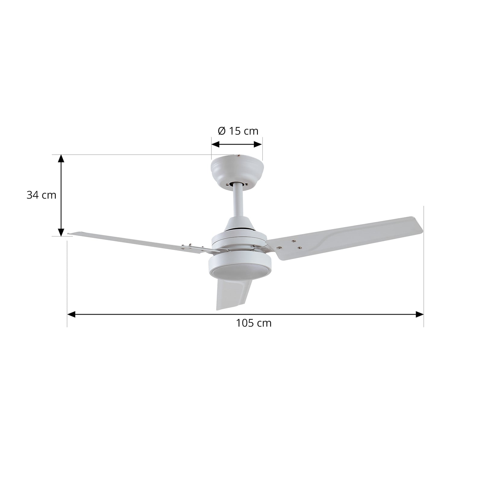 Lindby LED-Deckenventilator Aerallo weiß CCT leise 105 cm 18 W Fernbedienung - 4251911779899