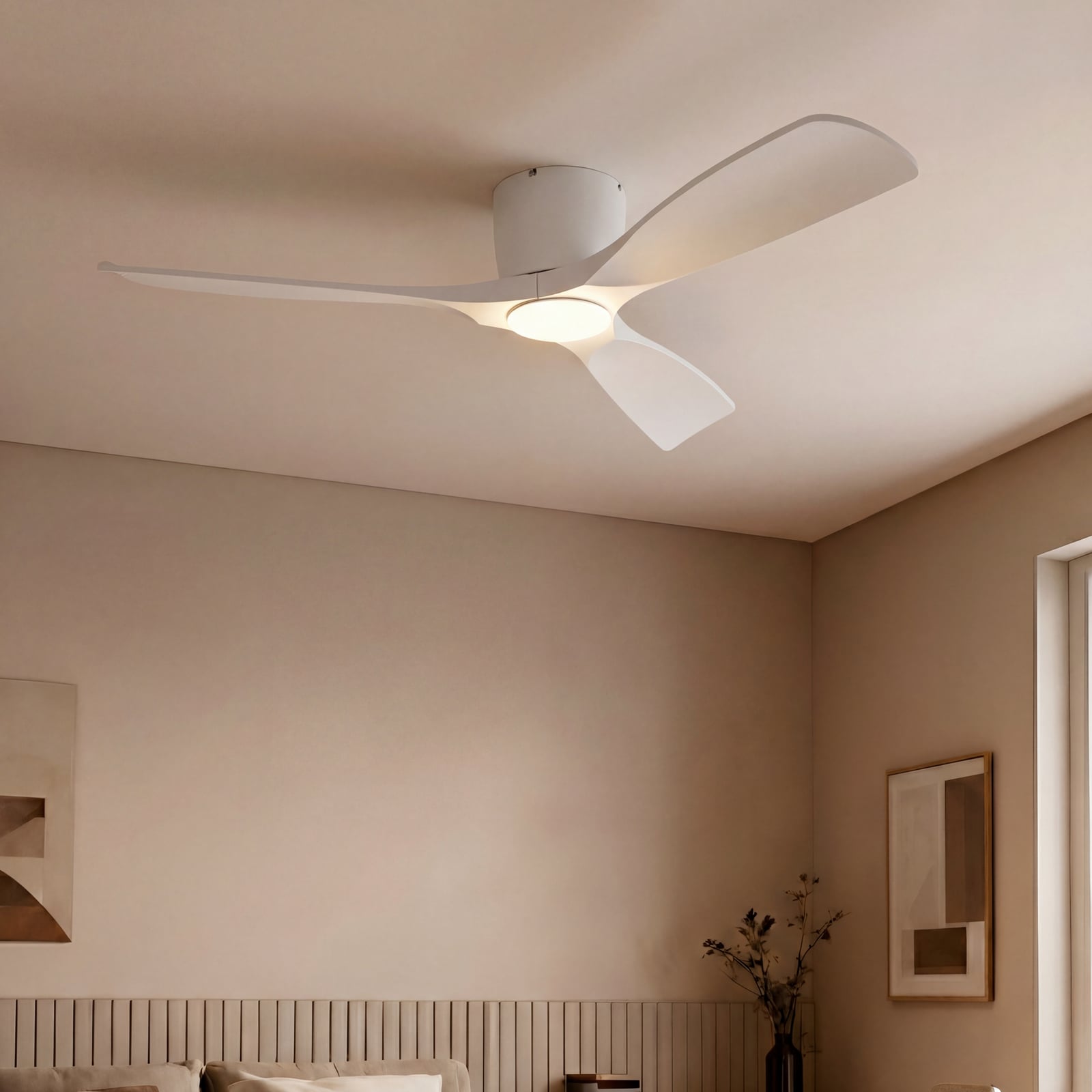 Deckenventilator Ventilator Lampe LED Smart Lucande Moneno weiß WLAN Tuya App - 4251911780055