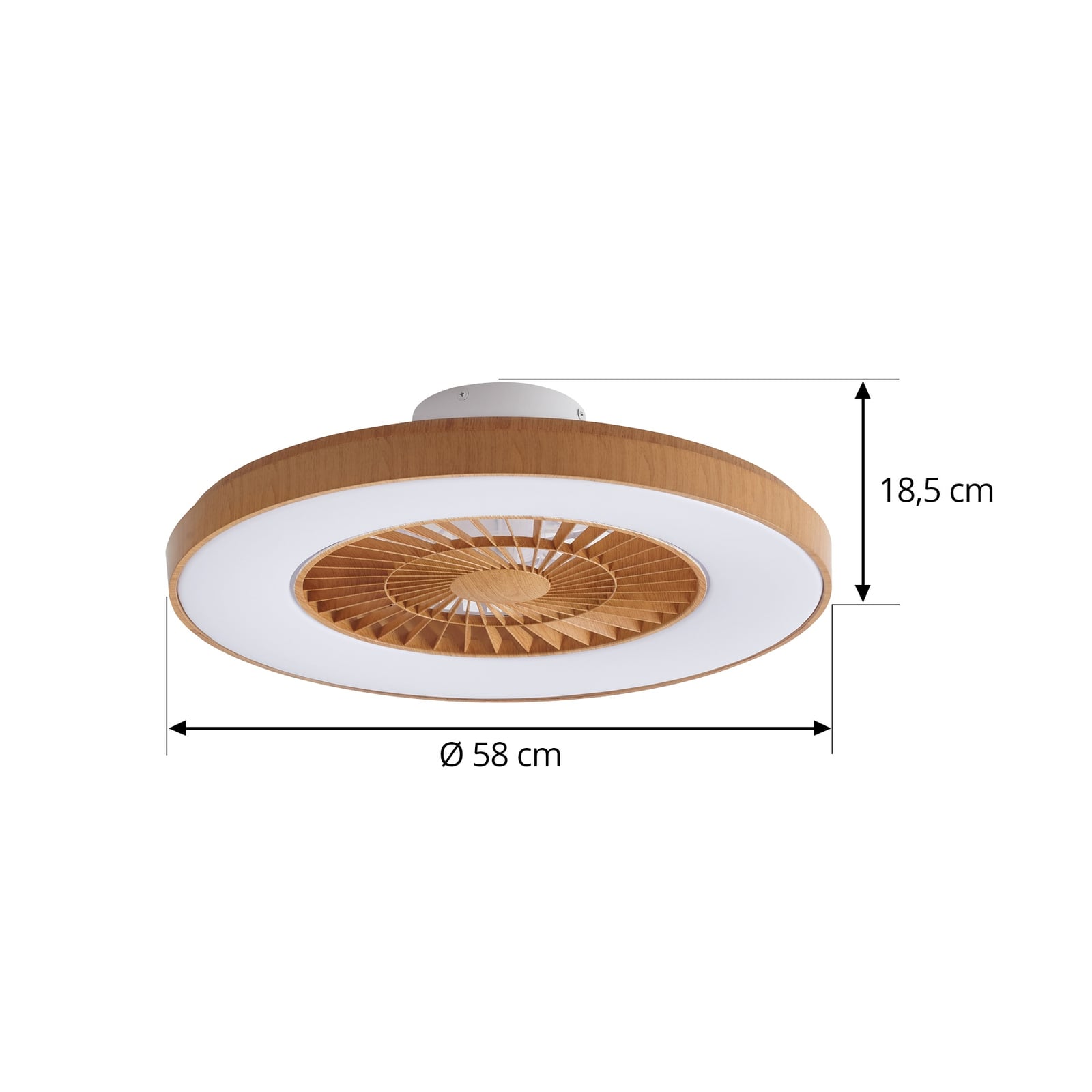 Lindby LED-Deckenventilator Teleo Deckenventilator Venti holzfarben DC leise CCT - 4251911780147
