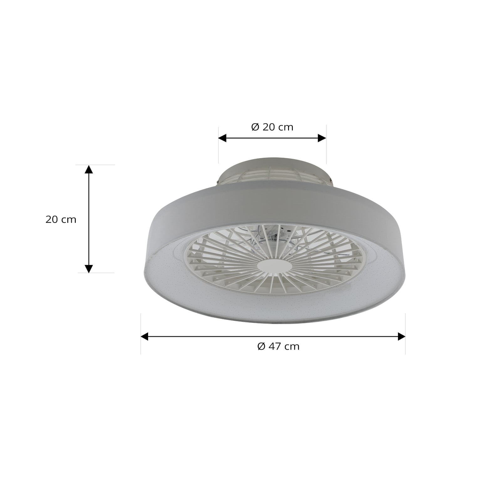 Lindby LED-Deckenventilator Mace Ventilator Deckenventilator weiß leise Ø 47 cm - 4251911780260