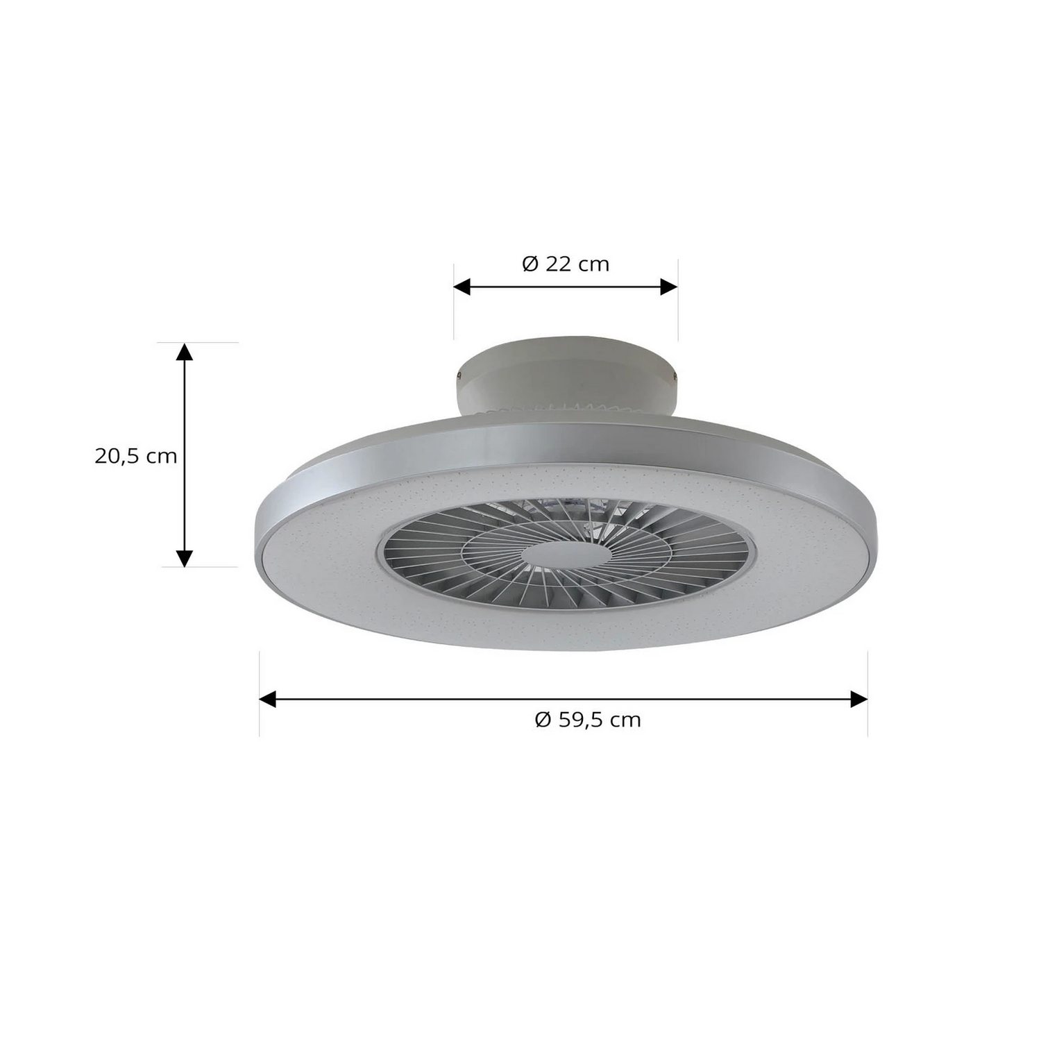 Lindby Smart Led Deckenventilator Ventilator Paavo Silber Leise Tuya Deckenlampe B-Ware - 10022142
