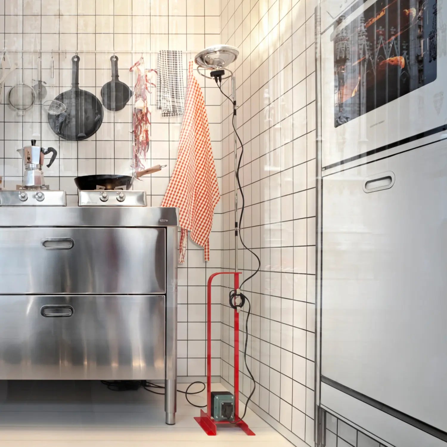 B-Ware Flos Toio Design Stehleuchte Lampe Gx16d Led Rot Wohnzimmer Beleuchtung Stahl - 10022852