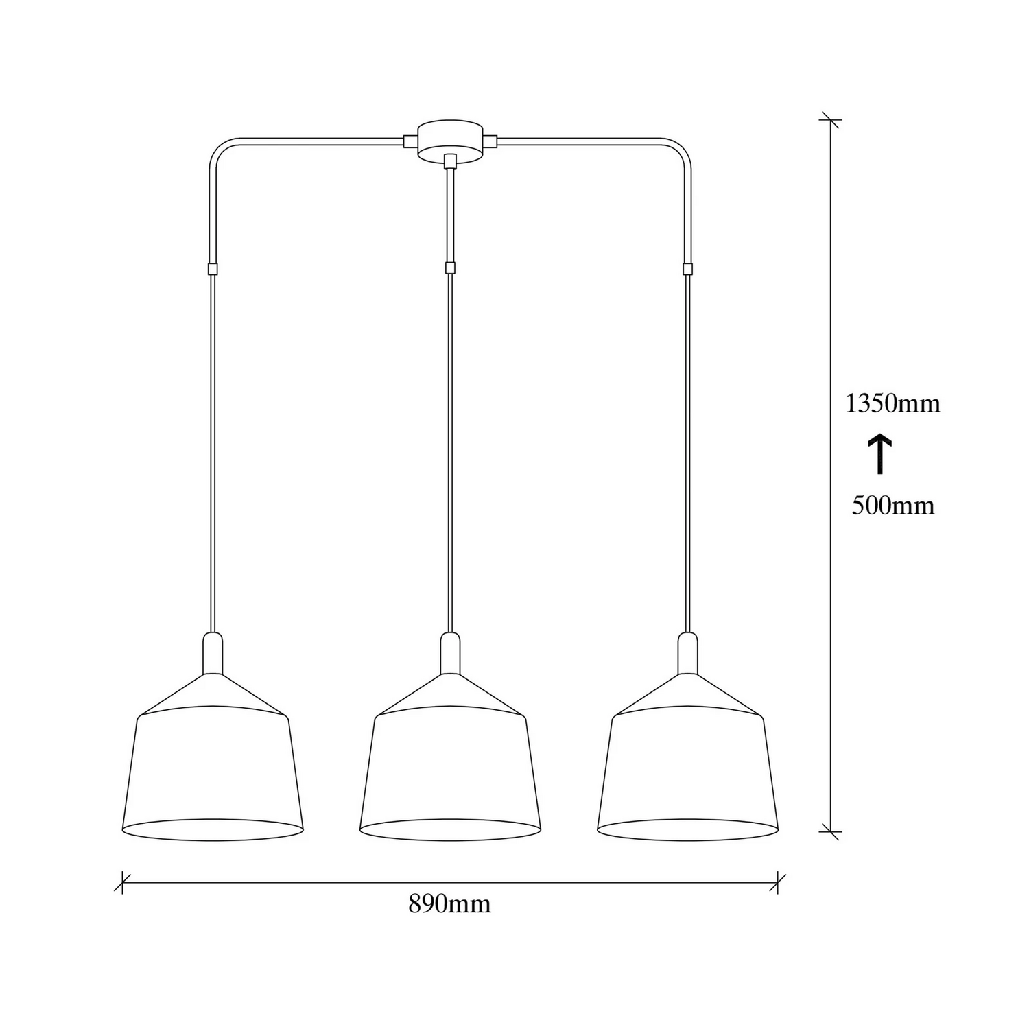 B-Ware Opviq Hängelampe Pendelleuchte Beleuchtung Schwarz Gold 3 Flg Linear Saglam 3778 - 8681875500738
