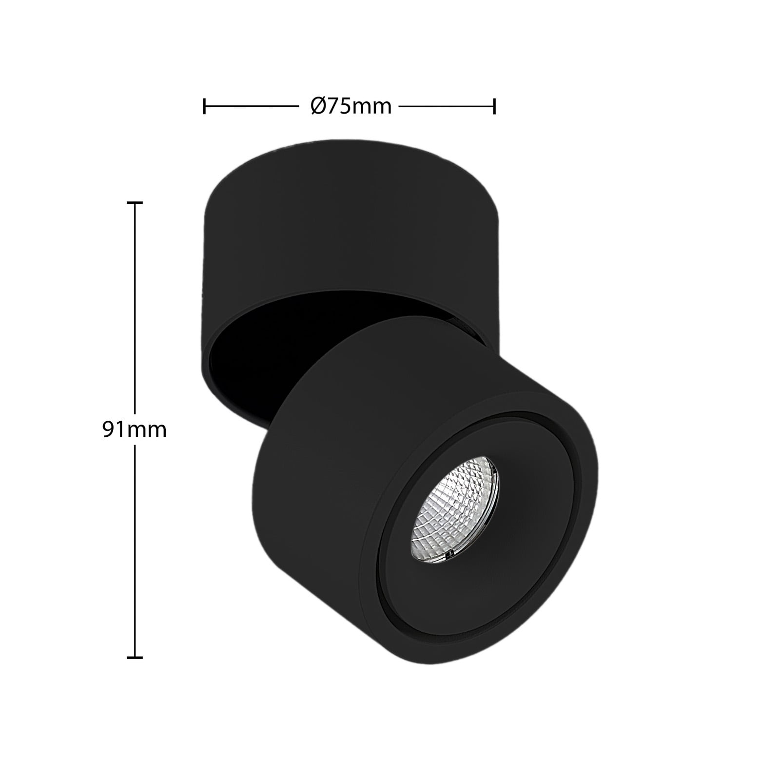 Arcchio LED-Deckenstrahler Rotari 980lm 1-flg schwarz dimmbar 3000K - 4251911785449