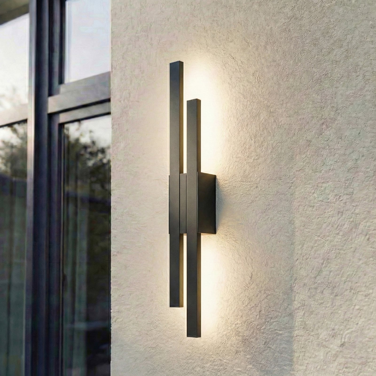 Lindby Außenleuchte Wandlampe LED Außenwandleuchte schwarz Aluminium Sakari 59 c - 4251911786637