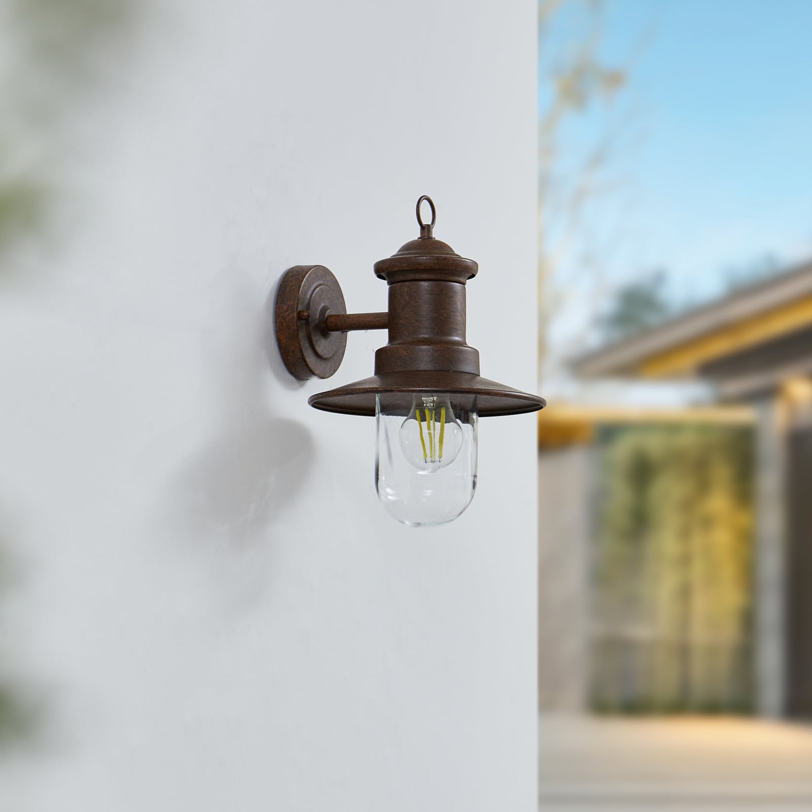 Lindby Eloretta Draußen Wandleuchte Rost Stahl Lampe Licht Außenlampe Leuchte - 4251911786736