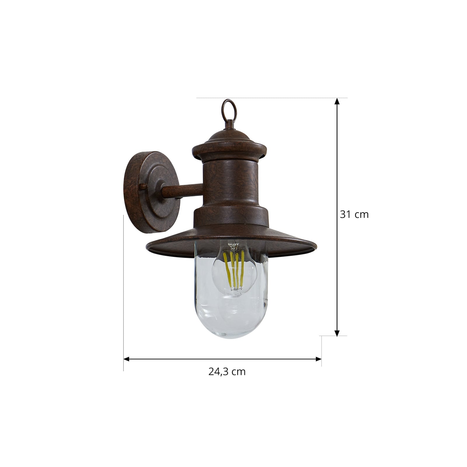 Lindby Eloretta Draußen Wandleuchte Rost Stahl Lampe Licht Außenlampe Leuchte - 4251911786736
