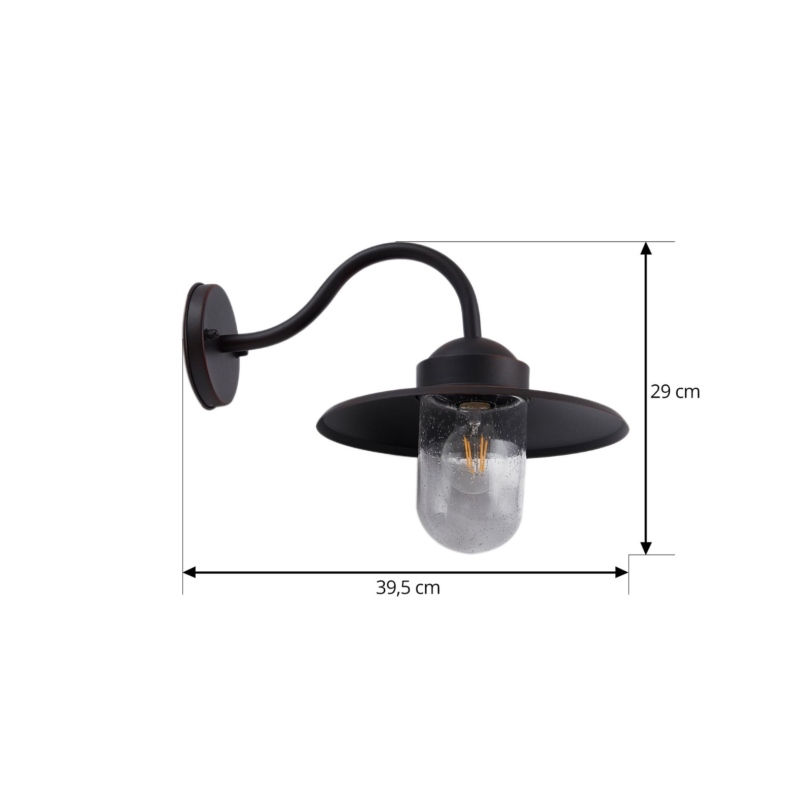 Lindby Außenwandleuchte Bilma rostfarben Alu Glas 29 cm Wandlampe Lampe Leuchte - 4251911786767