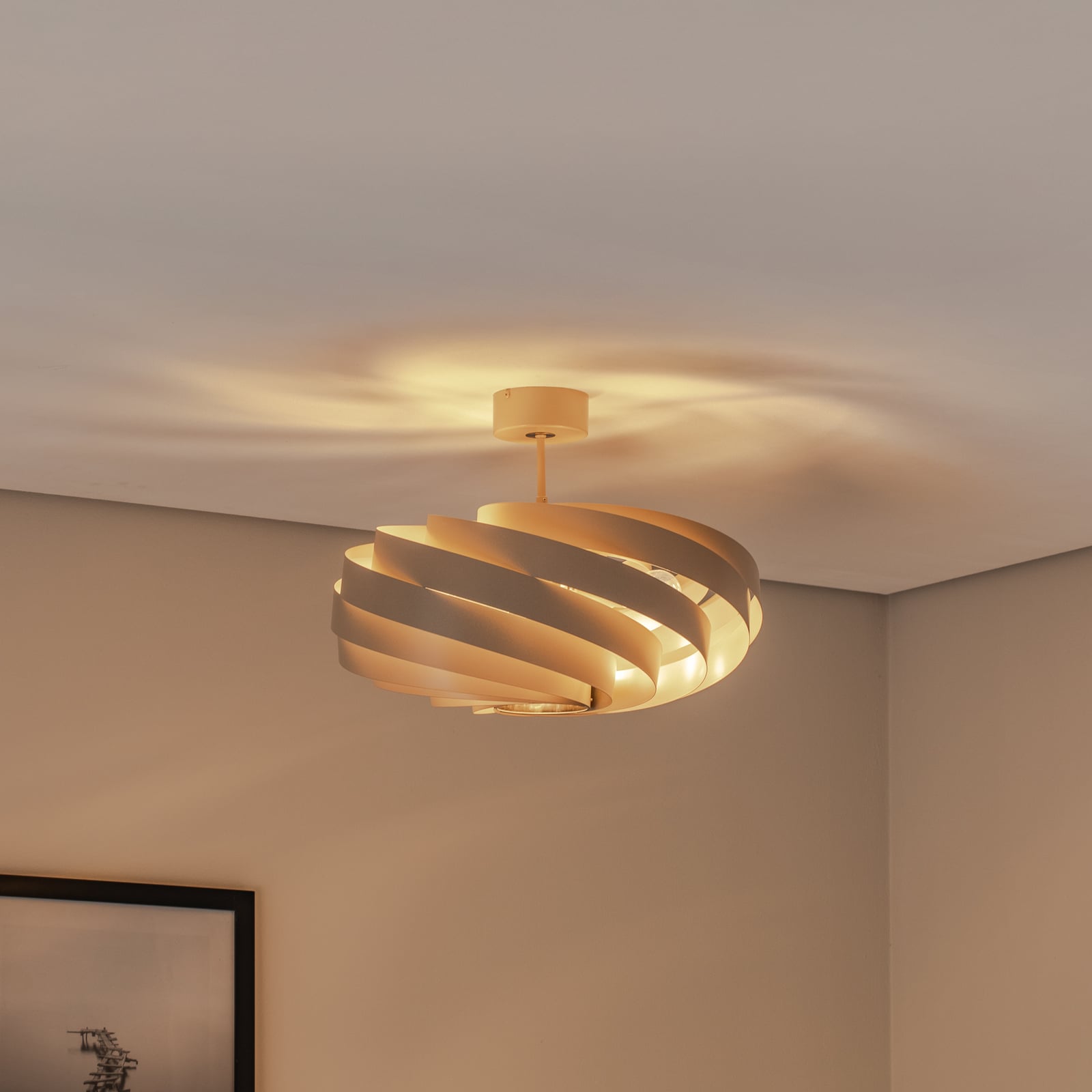 Euluna Deckenleuchte Vento beige 60 cm dimmbar 4x15W E27 Metall IP20 - 4251911787337