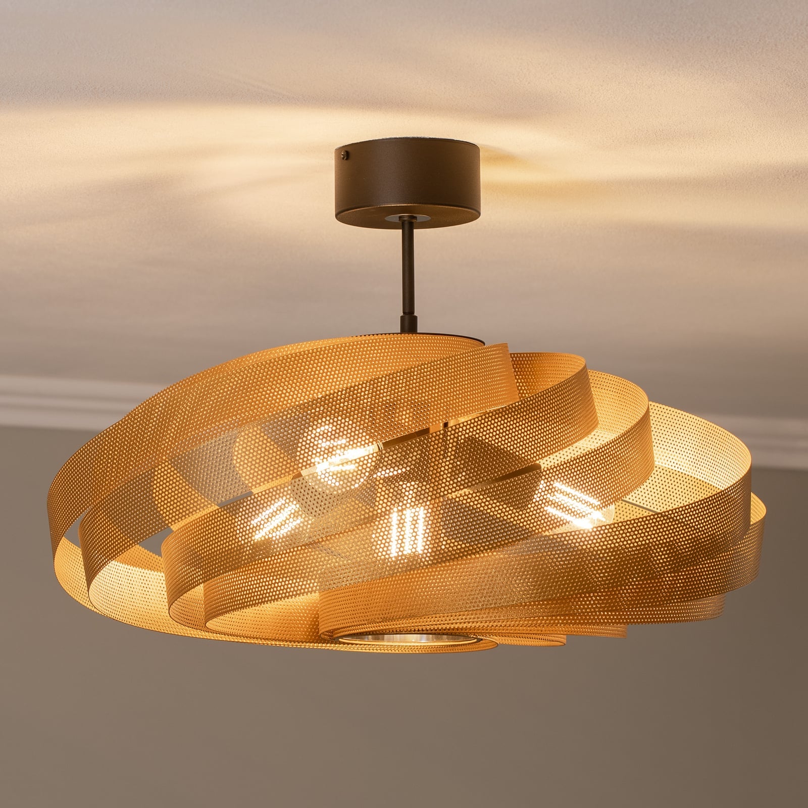 Euluna Deckenleuchte Vento goldfarben Ø 60 cm Deckenlampe Lampe Leuchte Spot - 4251911787368