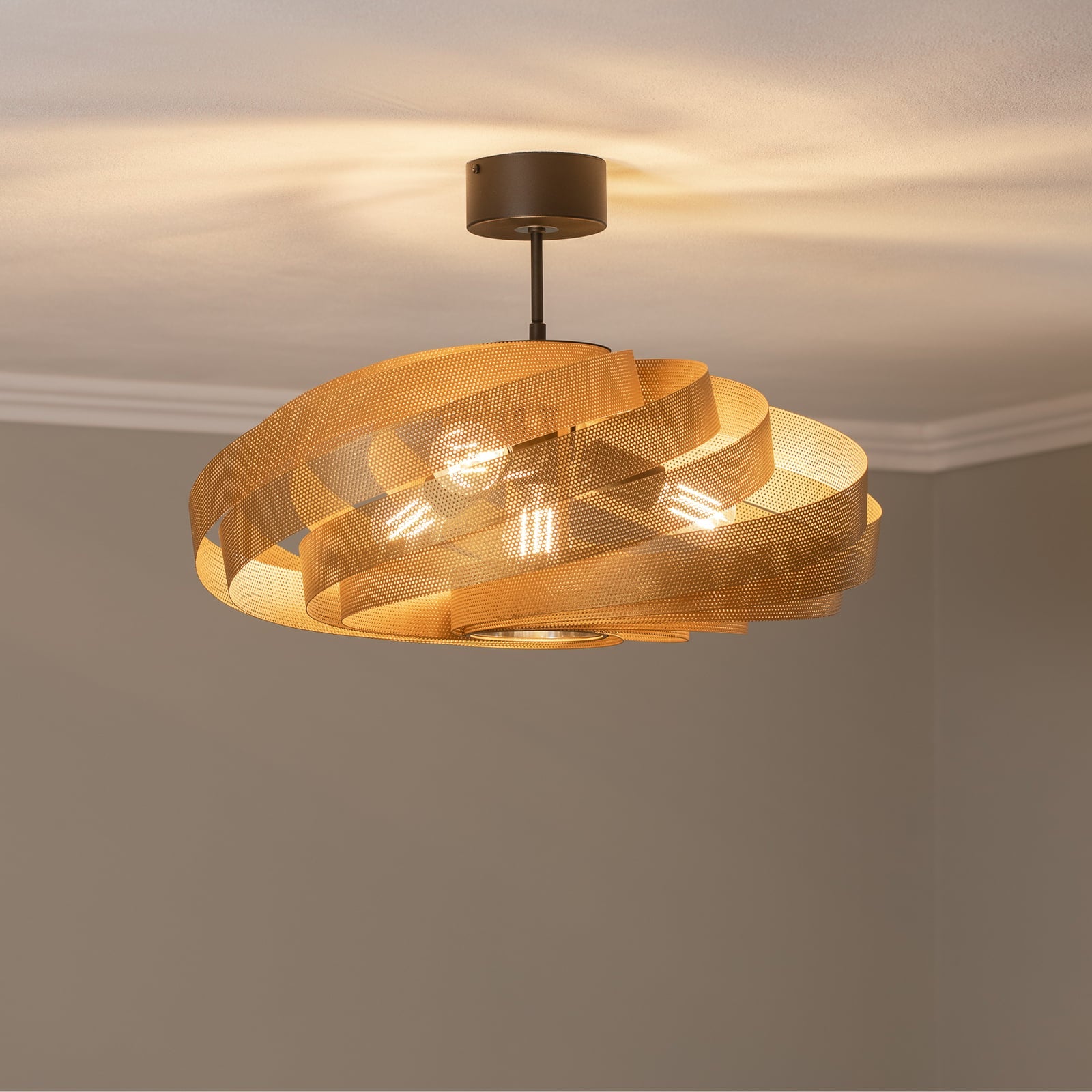 Euluna Deckenleuchte Vento goldfarben Ø 60 cm Deckenlampe Lampe Leuchte Spot - 4251911787368