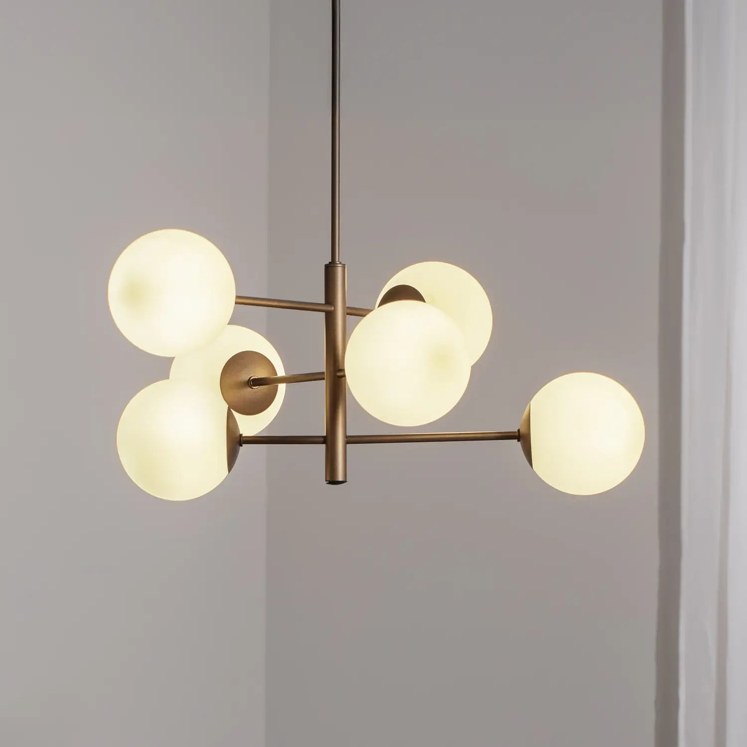 B-Ware Domiluce Hängeleuchte Pendelleuchte Aurora Braun 60 Cm 6 Flammig Glas E14 Lampe - 10026647