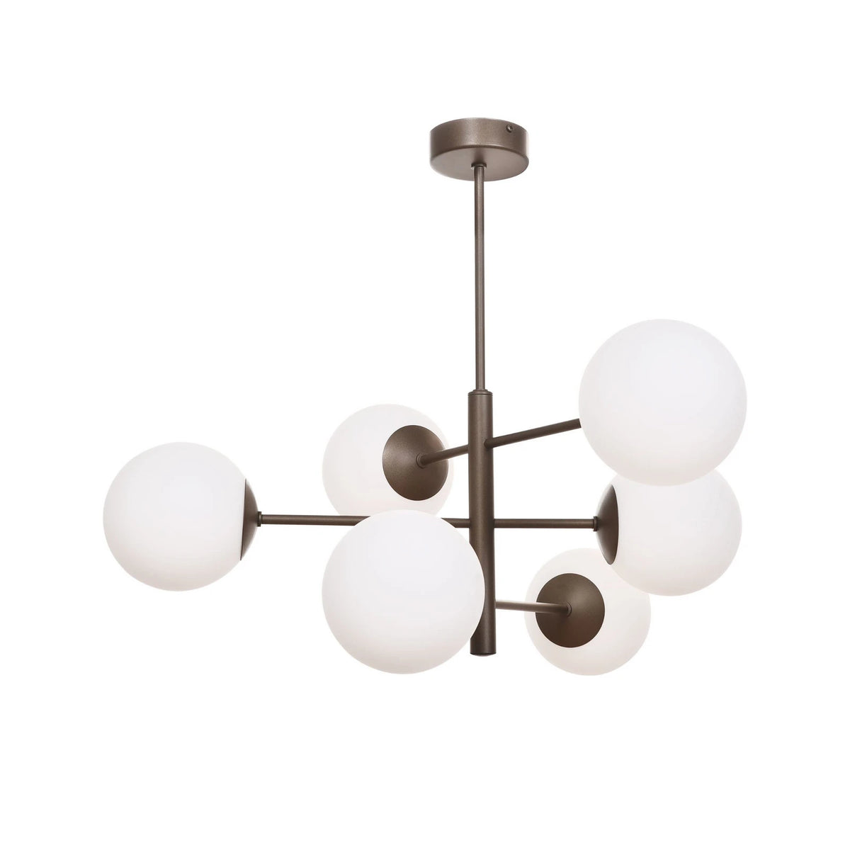 Domiluce Hängeleuchte Pendelleuchte Aurora braun 60 cm 6-flammig Glas E14 Lampe - 10026647