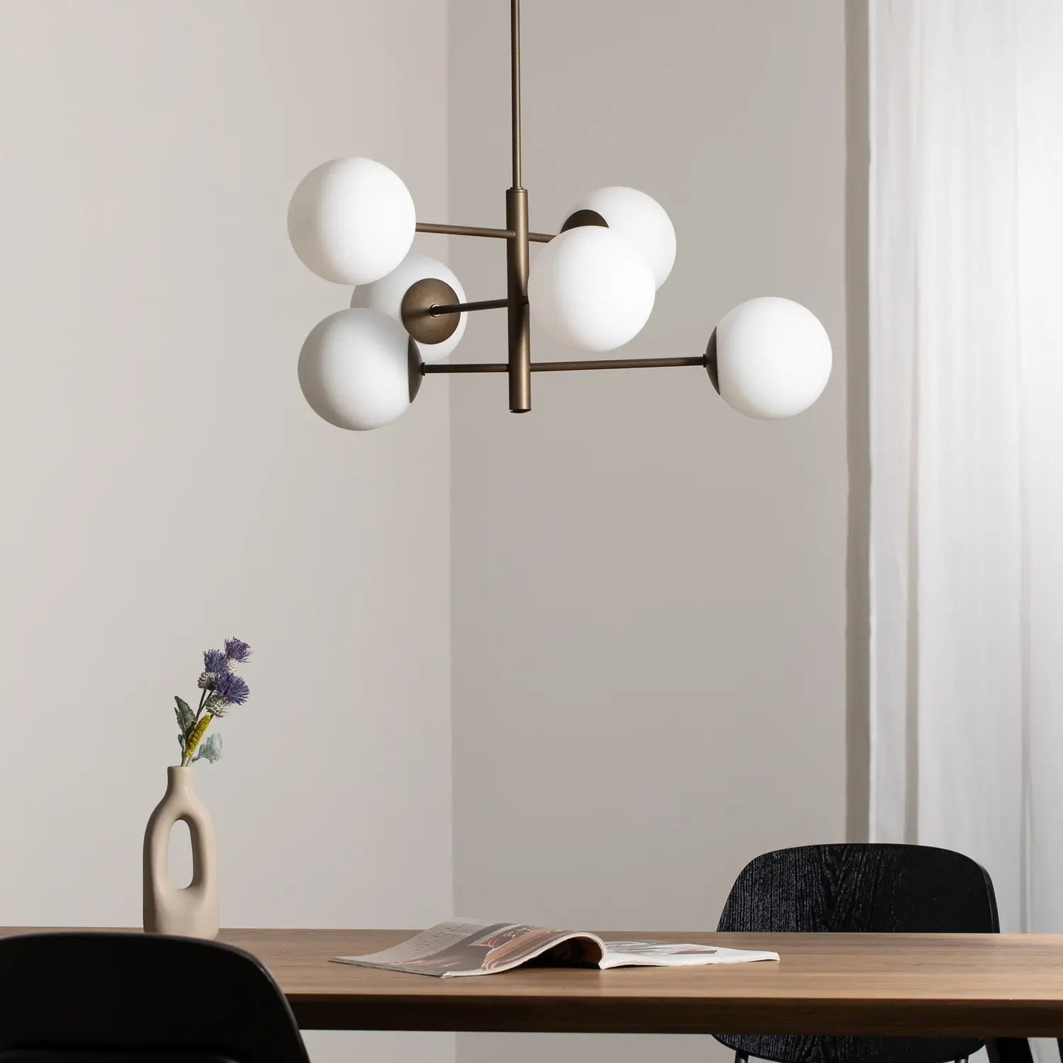 B-Ware Domiluce Hängeleuchte Pendelleuchte Aurora Braun 60 Cm 6 Flammig Glas E14 Lampe - 10026647