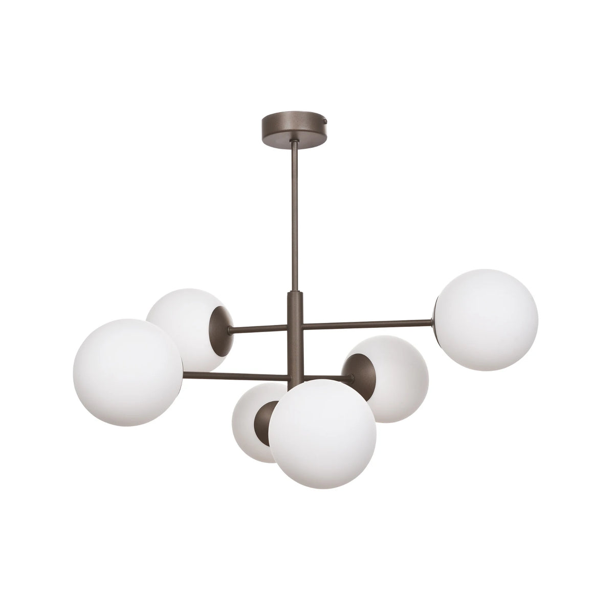 Domiluce Hängeleuchte Pendelleuchte Aurora braun 60 cm 6-flammig Glas E14 Lampe - 10026647