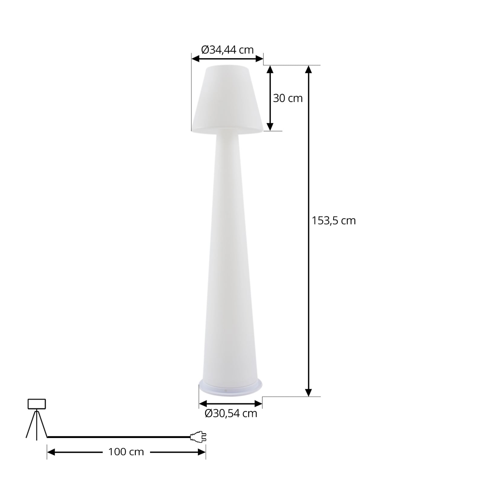 Lucande LED-Akku-Terrassenleuchte Gauri 153 cm IP44 dimmbar warmweiß 7 W - 4251911788150